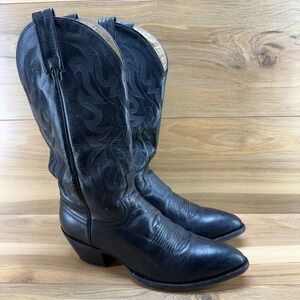 Dan Post Mens Boots 9 D Black Leather Classic Western Cowboy 2117